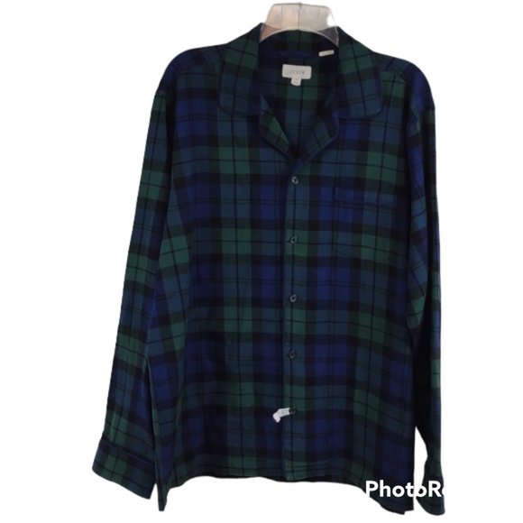 Men's J. Crew "Black Watch" Tartan Plaid All Cotton Flannel Pajama Butto… - Picture 2 of 11